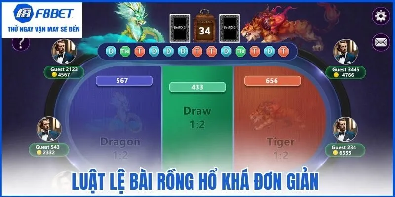 Luật lệ bài Rồng Hổ khá đơn giản