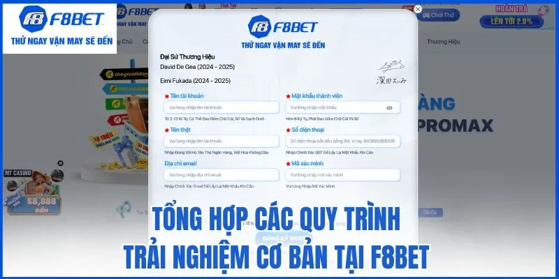 Tổng hợp các quy trình trải nghiệm cơ bản tại F8bet
